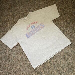 Vintage y2k NFL New York Giants Mens Heather Gray Graphic T-Shirt Short Sleeve L